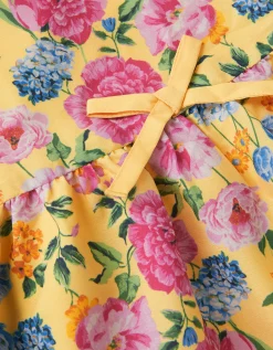 Floral Puff Sleeve Dress Yellow