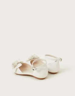 Flower Ballerina Flats Ivory