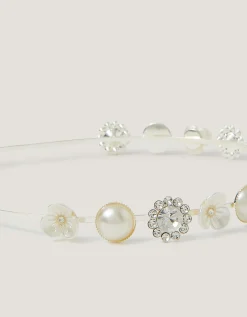 Flower Jewel Metal Headband