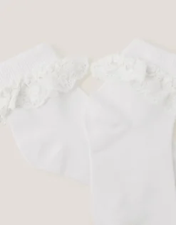 Flower Lace Socks White