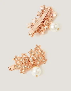 Flower Pearl Bag & Hair Clips Set