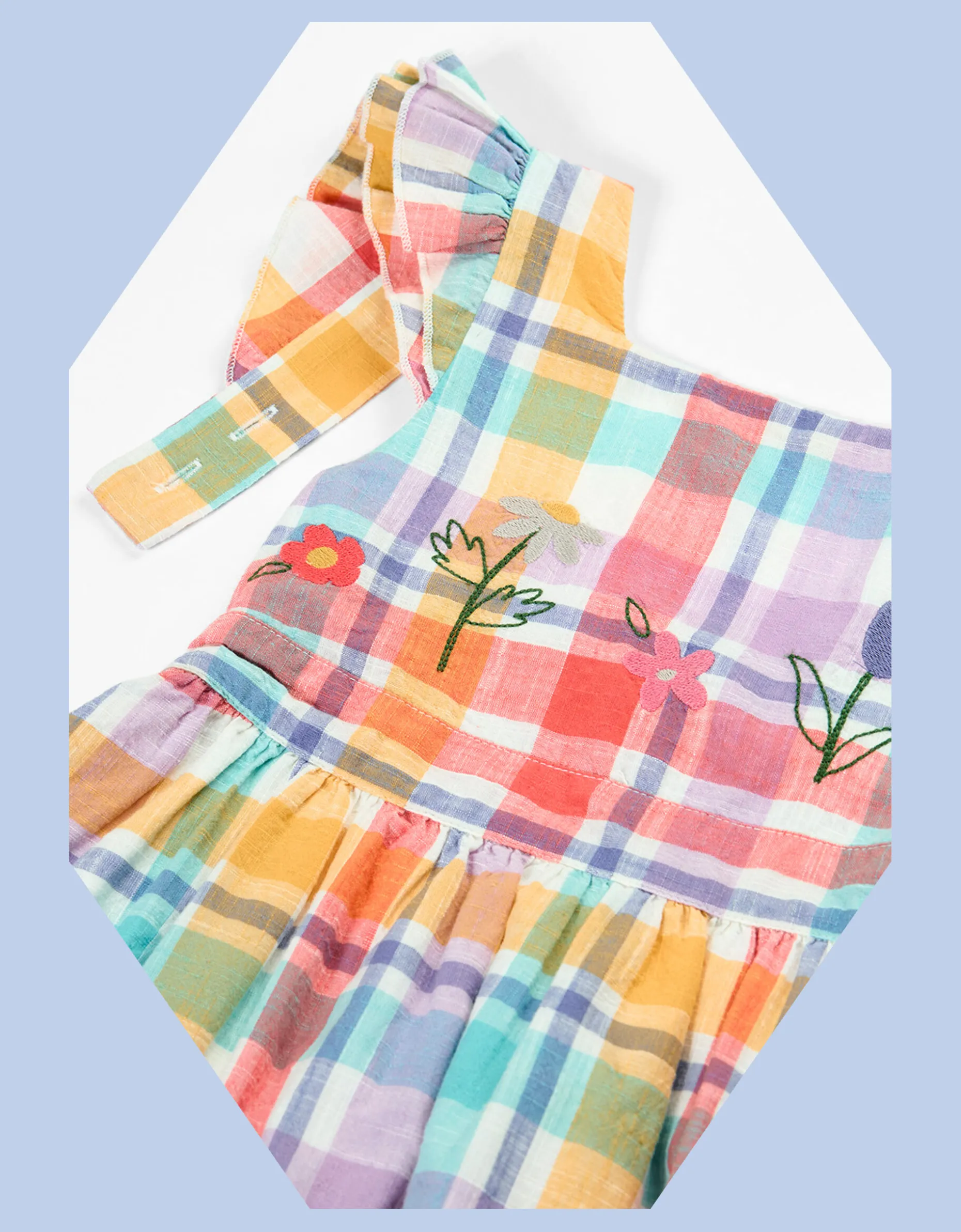 Frugi Hyacinth Check Print Dress Multi