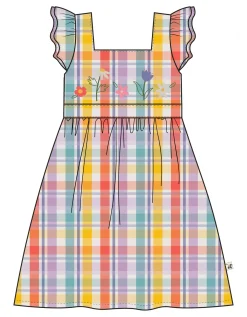Frugi Hyacinth Check Print Dress Multi