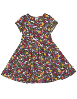 Frugi Spring Printed Skater Dress Blue