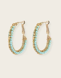 Gas Bijoux Creo Luck Gold-Plated Bead Hoop Earrings