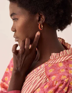 Gas Bijoux Enamel Gold-Plated Hoop Earrings
