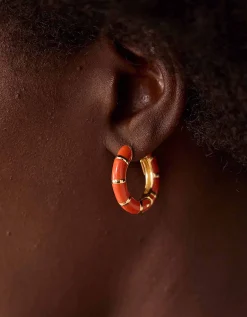 Gas Bijoux Enamel Gold-Plated Hoop Earrings