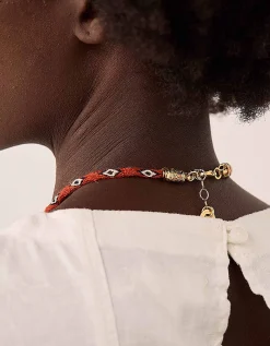 Gas Bijoux Lima Talisman Stone Hand-Woven Cord Necklace