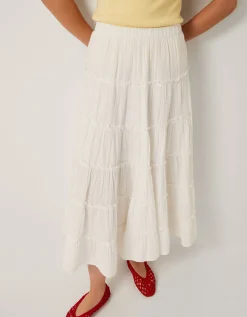 Ginny Tiered Maxi Skirt Ivory
