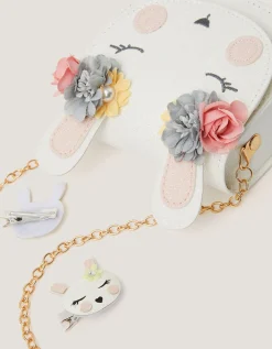 Glitter Bunny Bag & Hair Clips Set