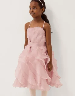 Glitter Ruffle Party Dress Pink