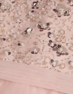 Gracie Embellished Waterfall Dress Pink