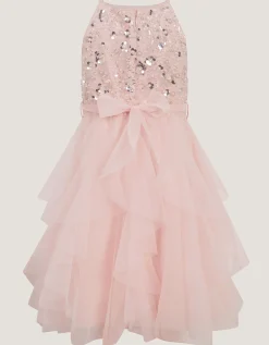 Gracie Embellished Waterfall Dress Pink