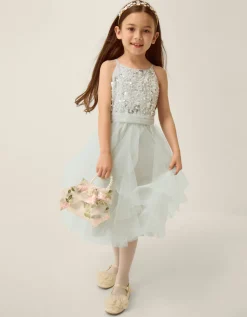 Gracie Sleeveless Embellished Party Dress Green