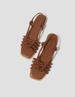 Haf Metallic Braided Sandals Tan