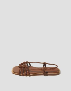 Haf Metallic Braided Sandals Tan