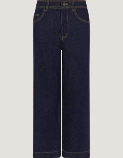 Hallie Regular Cropped Wide Leg Jeans Blue