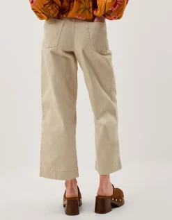 Hallie Regular Cropped Wide Leg Jeans Natural