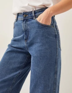 Hallie Regular Crop Wide Leg Jeans Blue