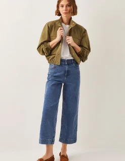 Hallie Regular Crop Wide Leg Jeans Blue