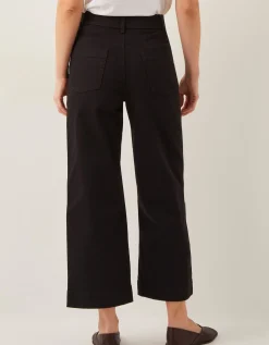 Hallie Regular Crop Wide Leg Jeans Black
