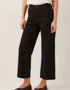 Hallie Regular Crop Wide Leg Jeans Black