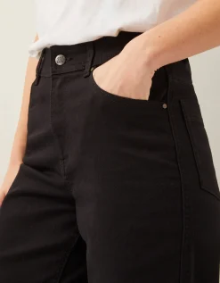 Hallie Regular Crop Wide Leg Jeans Black