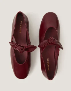Hari Bow Mary Jane Ballet Flats Red
