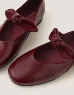 Hari Bow Mary Jane Ballet Flats Red