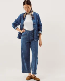 Harper Short Wide Leg Jeans Blue