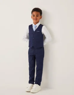 Harry Herringbone 4-Piece Suit Blue