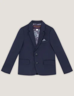 Harry Herringbone Suit Jacket Blue