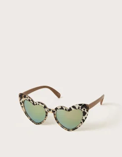 Heart-Shape Leopard Print Sunglasses