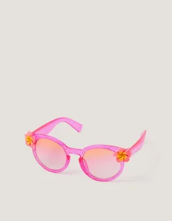Hibiscus Glitter Round Sunglasses