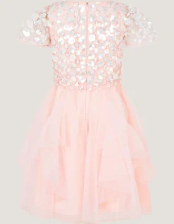 Inaya Floral Sequin Party Dress Pink