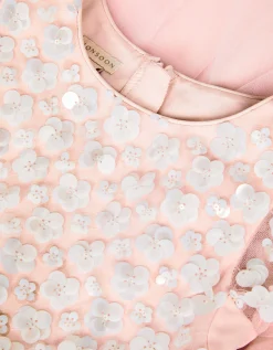 Inaya Floral Sequin Party Dress Pink