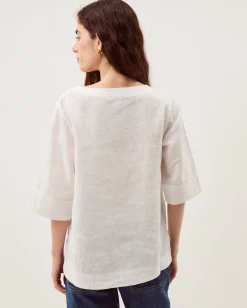 Ingrid Linen Top White