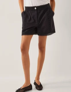 Irina High-Waisted Lace Shorts Black