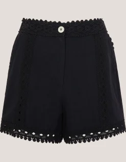 Irina High-Waisted Lace Shorts Black
