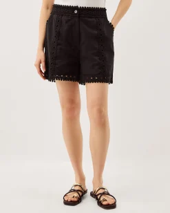 Irina Lace Trim Shorts Black