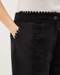 Irina Lace Trim Shorts Black