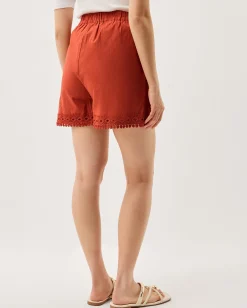 Irina Lace Trim Shorts Orange