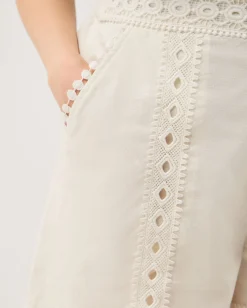 Irina Lace Trim Shorts White