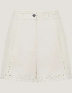 Irina Lace Trim Shorts White