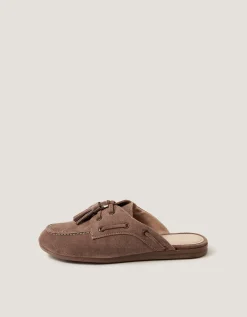 Iris Suede Slip On Loafers Natural