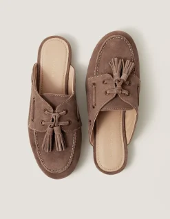 Iris Suede Slip On Loafers Natural
