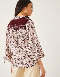Jacqueline Floral Print Top Ivory
