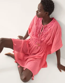 Jada Embellished Mini Kaftan Pink
