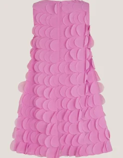Jazzy Scallop Frill Shift Dress Pink