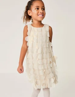 Jazzy Shimmer Scallop Frill Dress Gold
